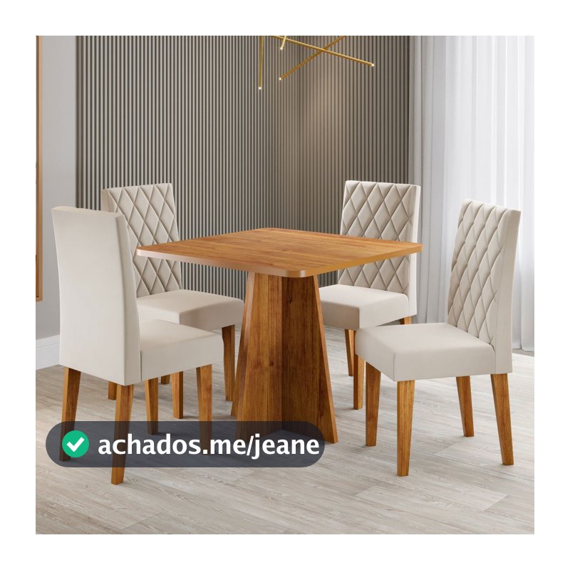 Mesa de Jantar 4 Lugares Evah - Viero Móveis
