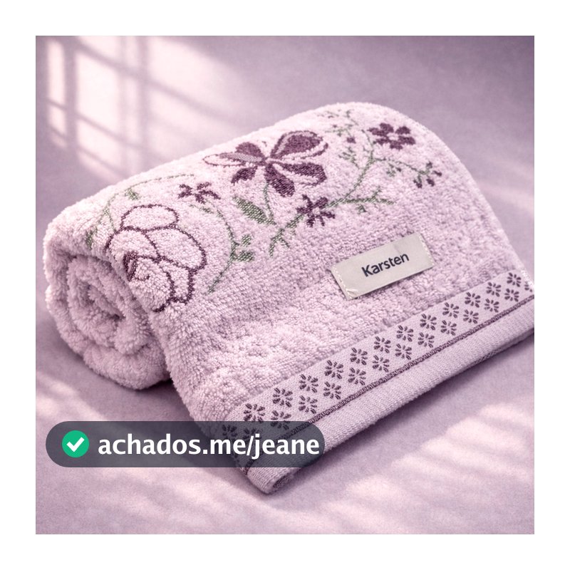 Toalha de Banho Karsten Yuna 100% Algodão - Barra Floral Brilho Grossa Macia Antipilling - 70 x 135