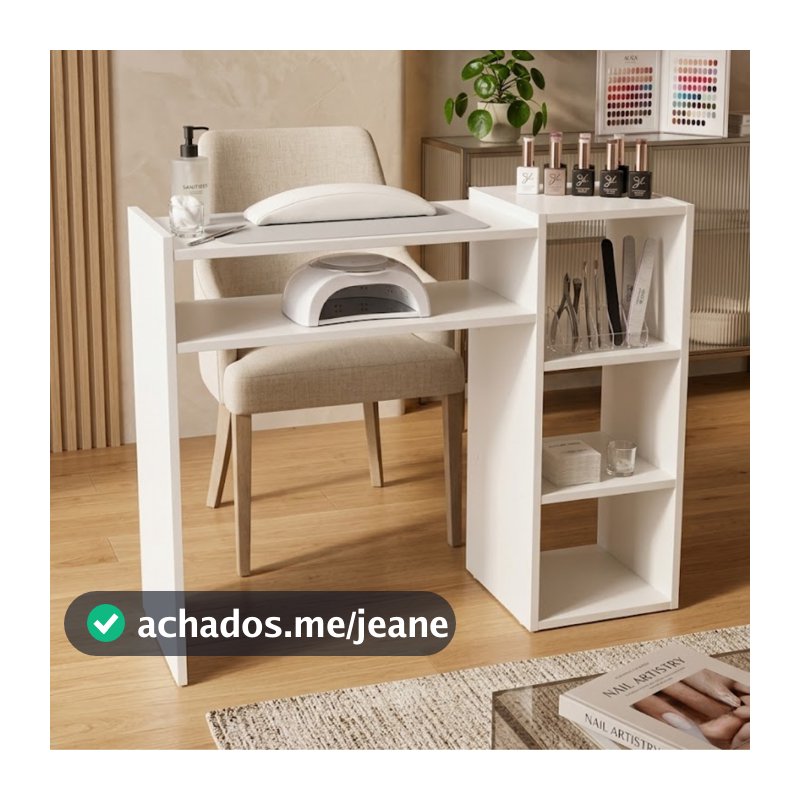 Mesinha De Manicure Completa Profissional Unha Em Gel Bancada Mesa Para Profissional Com Nichos
