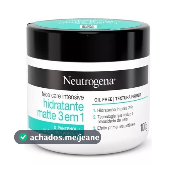 Creme Hidratante Facial Neutrogena Face Care Intensive Matte 3 em 1 100g