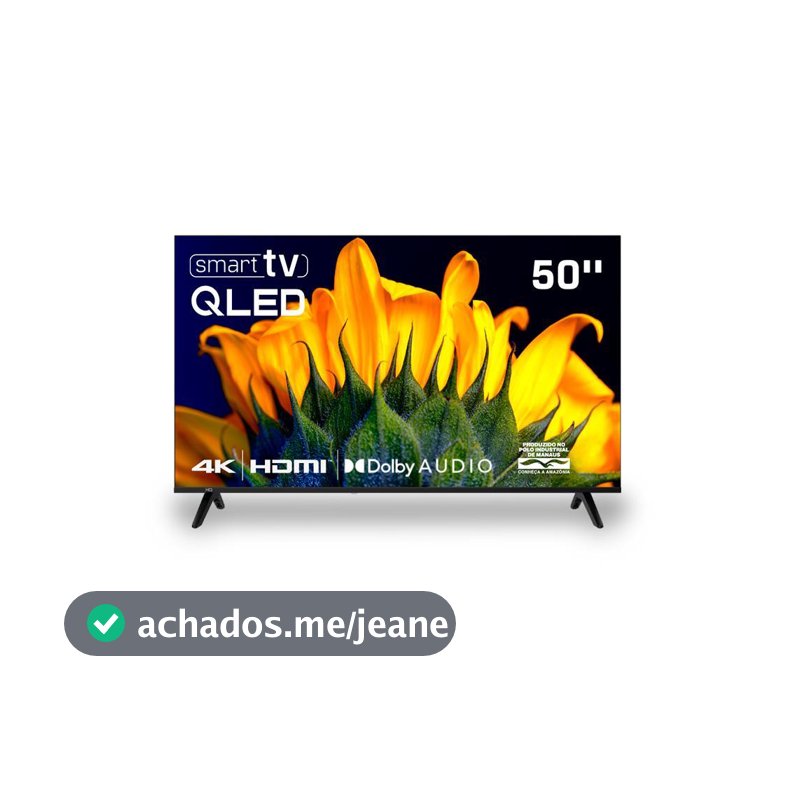 Smart TV HQ QLED 50 Polegadas HQ-QLED50SM 4K Wi-Fi Bluetooth, Dolby Audio, Apps, Netflix, YouTube e Prime Video, 3 HDMI