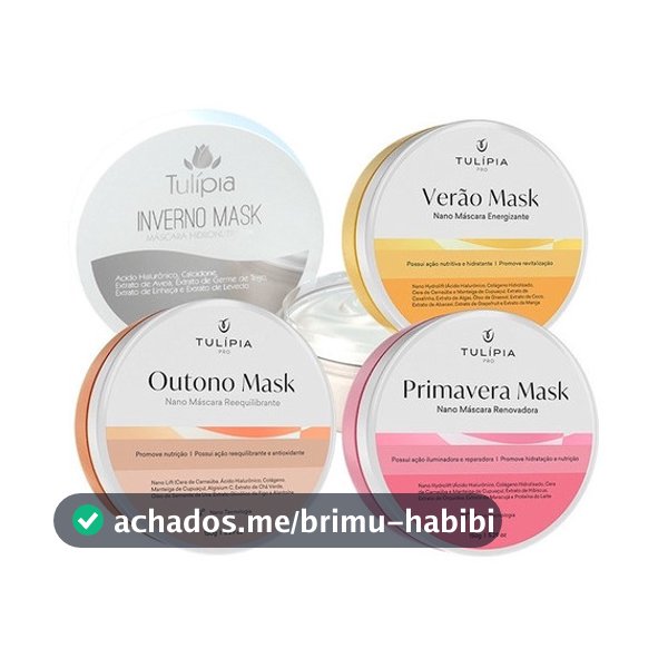 Kit 4 Estações Tulípia Cosméticos Profissional 4 Máscaras Faciais Originais