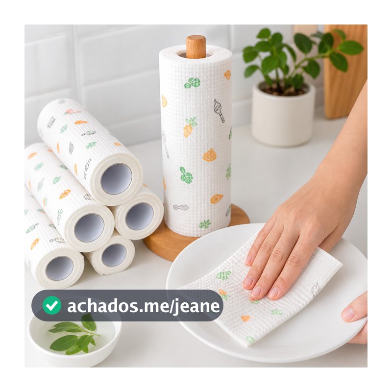Pano Reutilizável Para Limpeza Com 50/100/150 Peças Absorve Água Seco Lavável Toalha De Papel