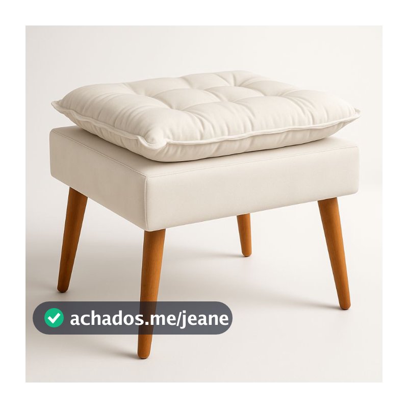 Puff Luxo Banqueta Decorativo Mpalla Pés Palito Sala de Estar Recepção Descanso