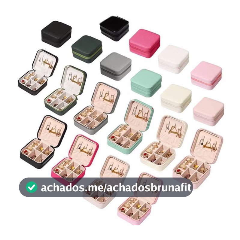 atacado Kit 20  Mini Porta Joia De Bolsa Para Viagem Portátil/Caixa De Armazenamento/Bolsa/Anel/Colar-3