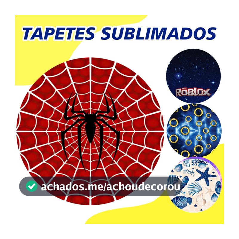 Tapete Redondo Decorativo ideal festas 140x140cm Temas Variados em tecido sublimado tapeçaria, tapete redondo