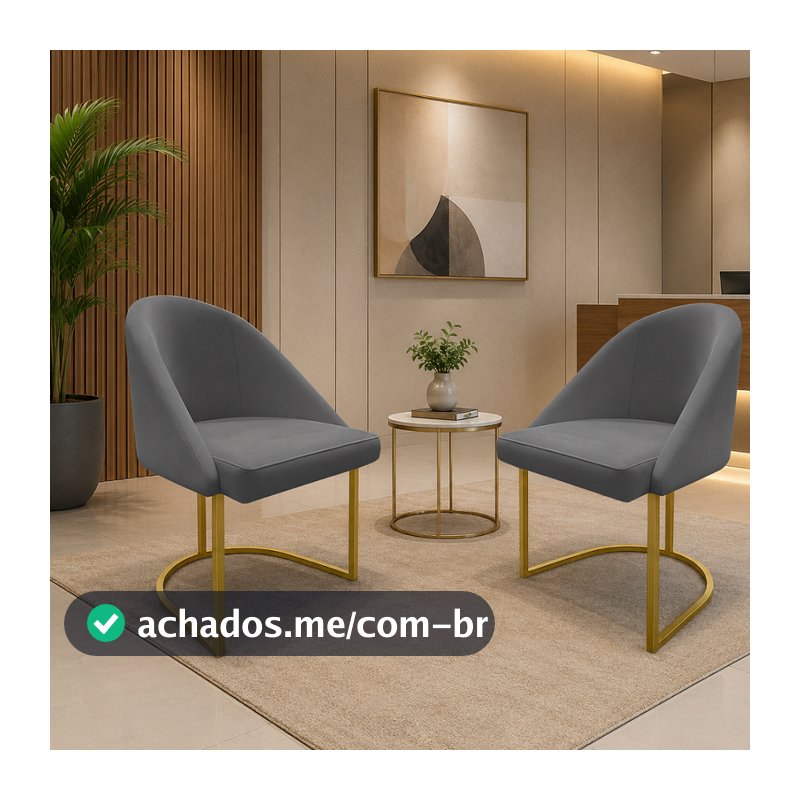 Kit 2 Cadeira Lua Base De Ferro Cadeira de Jantar Poltrona Sala de Estar Salão Quarto Estética