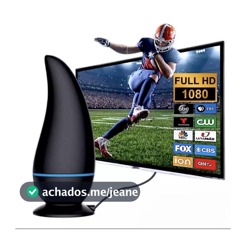 Antena Interna Para Tv Digital Amplificada 1080 Hdtv Cabo 3m