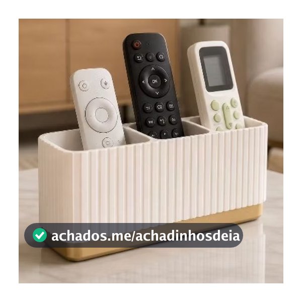 Porta Controle Remoto De Mesa Premium Organizador 3 Controles Minimalista Sala TV Decoração Presente