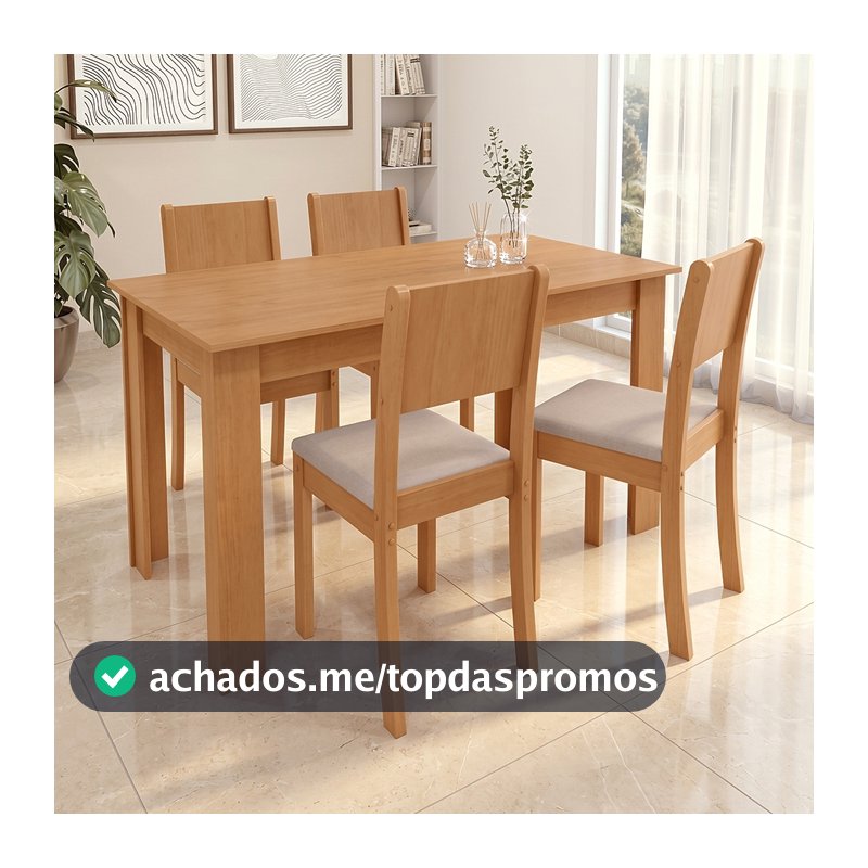 Conjunto Sala de Jantar com 4 Cadeiras Easy Line