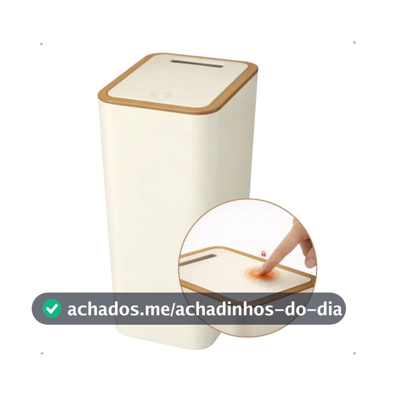 Lixeira Cesto Banheiro Cozinha Click - Travamento 10 Litros