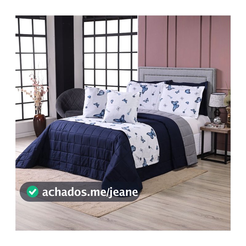 Kit Cobre Leito Colcha Casal Queen King 10 Peças Primor Dupla Face Percal 180 Fios