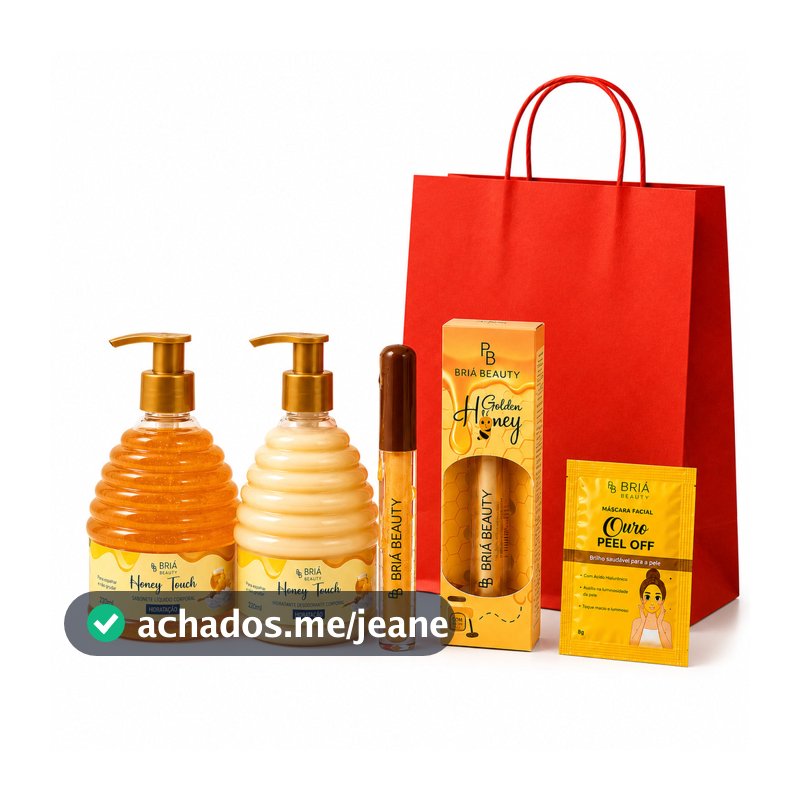 Kit Presente Feminino Sabonete E Hidratante Honey Touch Mel + Gloss Mel + Máscara Facial Briá Beauty