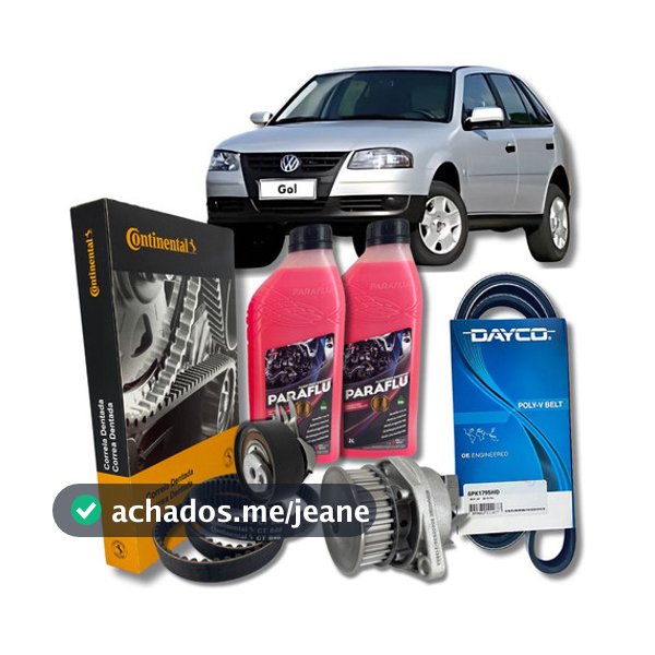 Kit Correia Dentada Tensor + Bomba Dagua Gol G3/g4 1.0 8v