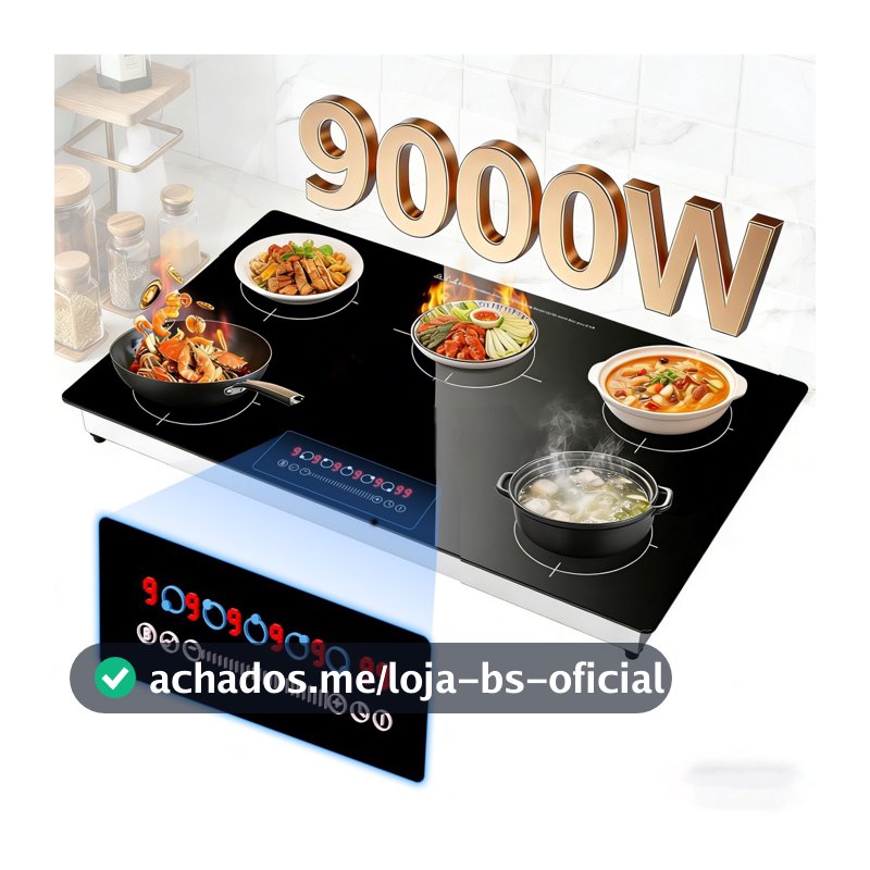 Cooktop Indução 5 Bocas embutir 127V/220V Painel Touch Mesa Vitrocerâmica 9000W-Fogão de indução 32inch