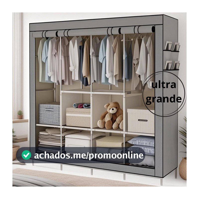 Guarda Roupa Dobrável Organizador De Roupas Portátil Multiuso Armário Organizador 4 Divisórias
