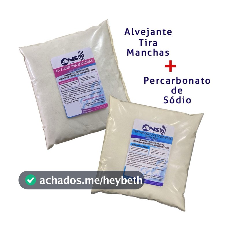 Tira manchas alvejante 1kg + Percarbonato de sódio 1kg