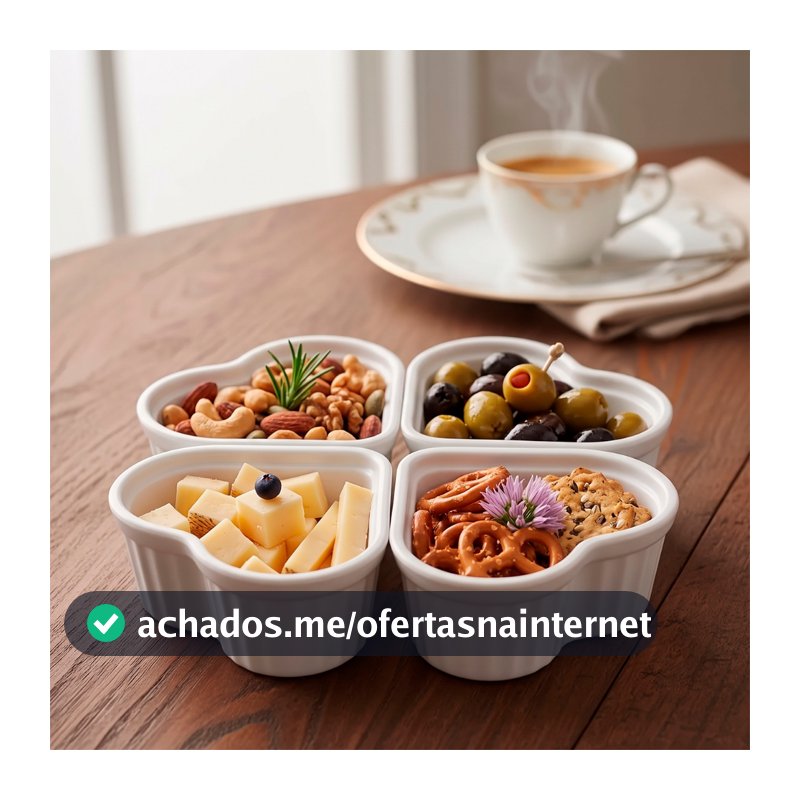 Kit 1 a 12 Ramekin Coração 150ml para Molho Petisco Festa Buffet