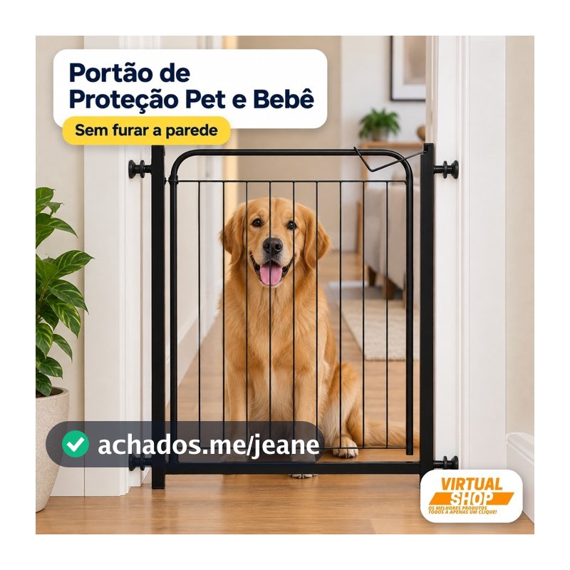 Grade de Proteção Bebê Pets 78x94cm Grade Segurança Portãozinho de Proteção Para Cães Cachorro Criança Kids Com Extensor