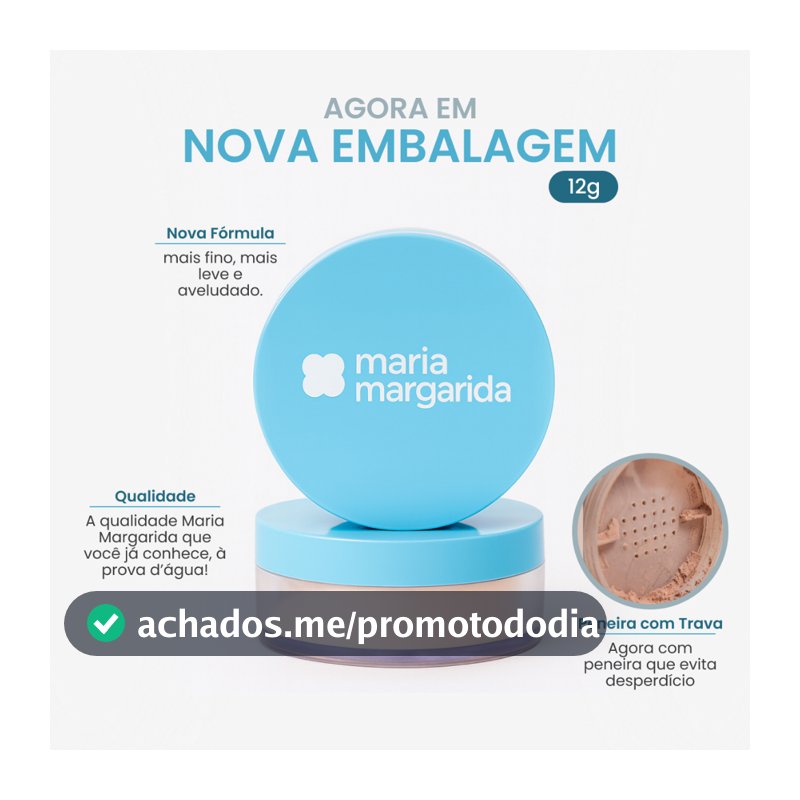 Pó Solto Hidratante de Tapioca Até Embaixo D'Água Maria Margarida