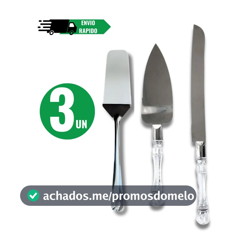 Kits Conjunto Espátulas em Aço Inox Para Bolo Tortas Corta Servir