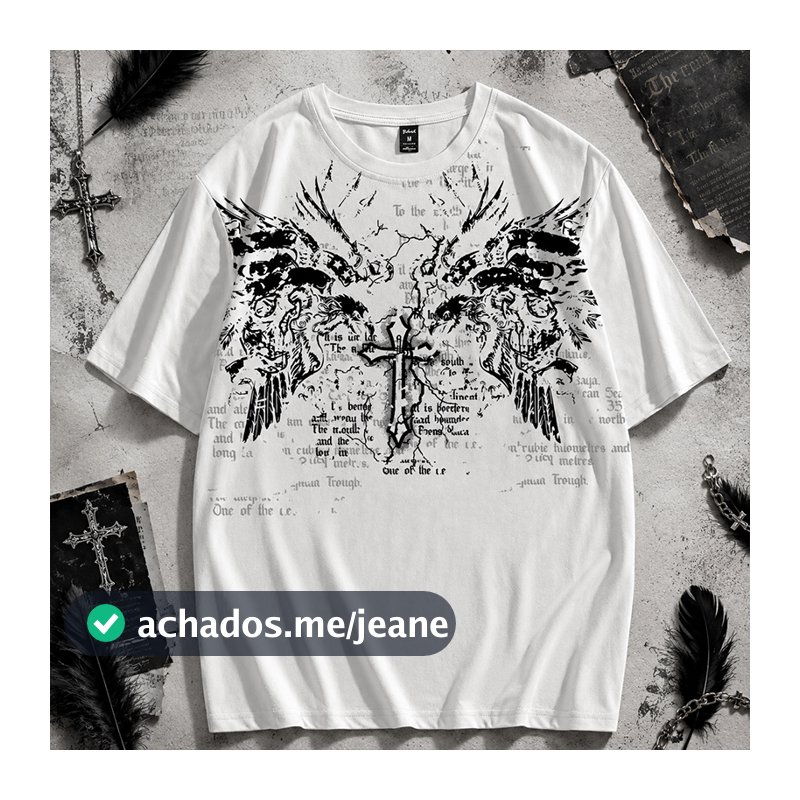 Camisa Camiseta Masculina 100% Algodão Estampa Gótica Punk Street Lançamento