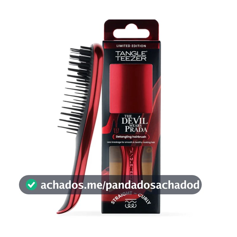 Escova De Cabelo Mini Ultimate Detangler Chrome Edição Limitada Vermelho Metálico