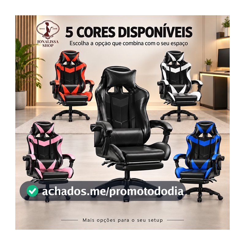 Cadeira Gamer Ergonômica - Escritório, Casa e Universitário com Reclinação e Altura Ajustável-F19
