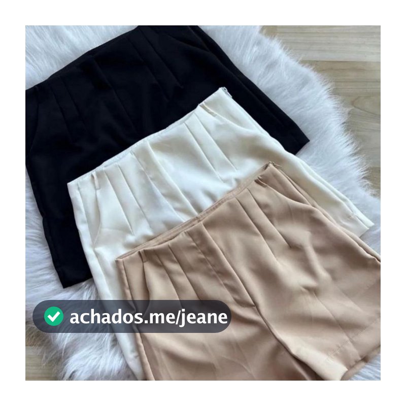 SHORT ALFAIATARIA FEMININO ZARA CINTURA ALTA COM ZÍPER NA LATERAL