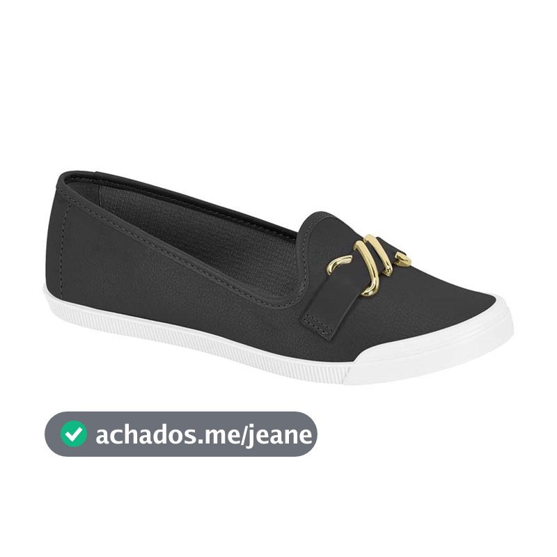Sapatilha Slip On Moleca Original Feminina Fivela Preto Palmilha Alcochoada Confortavel Fotos Reais
