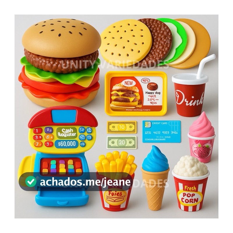 Kit Brinquedos de Menino Comidinha de Brinquedo Infantil Menina Caixa Registradora Cozinha Infantil