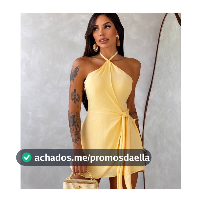 Vestido Macaquinho Feminino Frente Única Duna com Amarração Transpassado Costa Nua Soltinho Elegante Verão