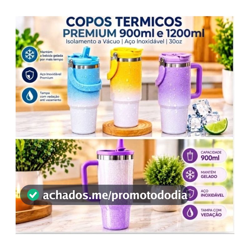 Copo Garrafa Térmico Colorido com Canudo/520 ML e 900ml ou 1.2ml 40oz Parede Dupla com Canudo Telescópico