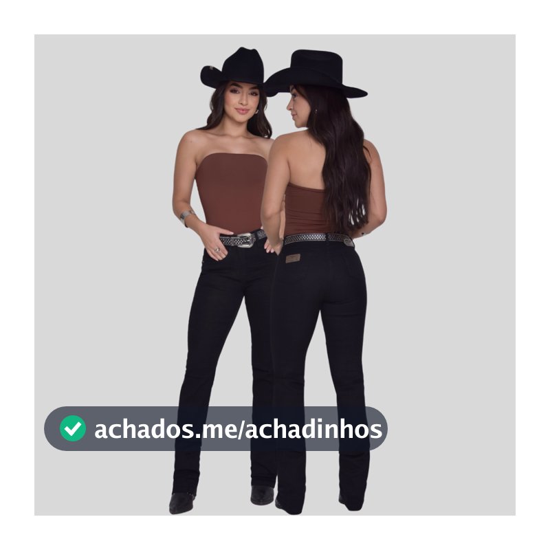 Calça Jeans Country Feminina Cós Alto com Lycra Rodeio Cowtry