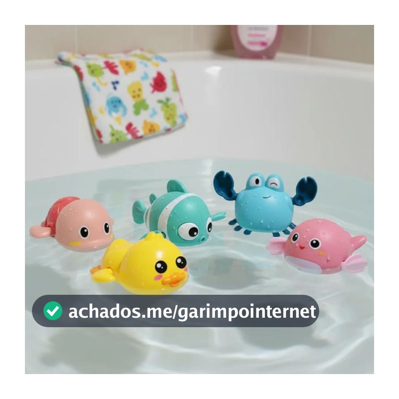Kit Brinquedos Nadadores a Corda Brinquedo de Banho para Bebes Patinho Tartaruga Nadadora Peixe