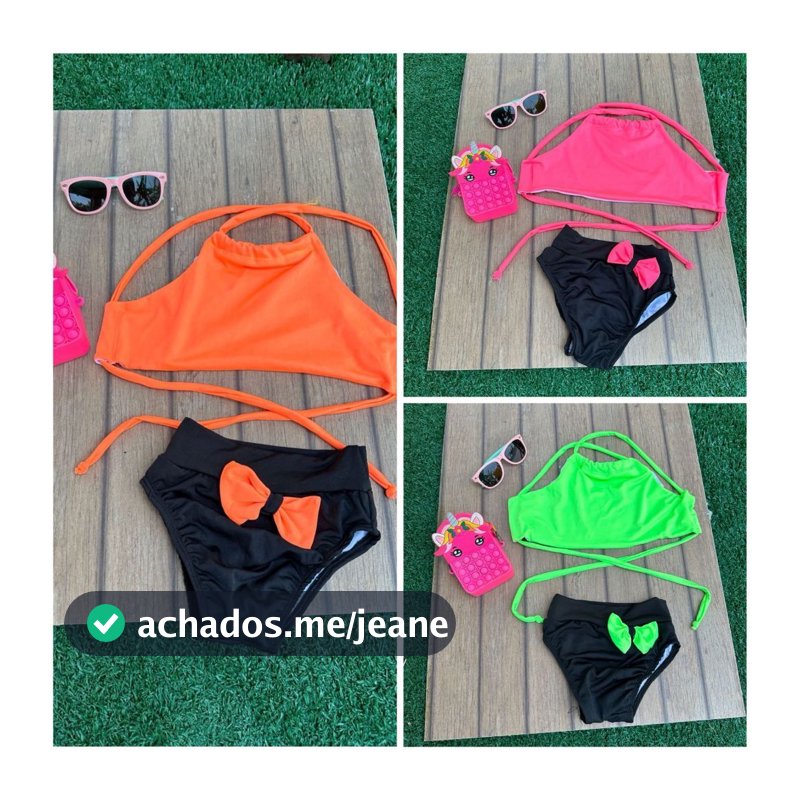 Biquini Infantil Menina Moda Praia Roupa De Banho Kit Estiloso E Confortável Para O Verão