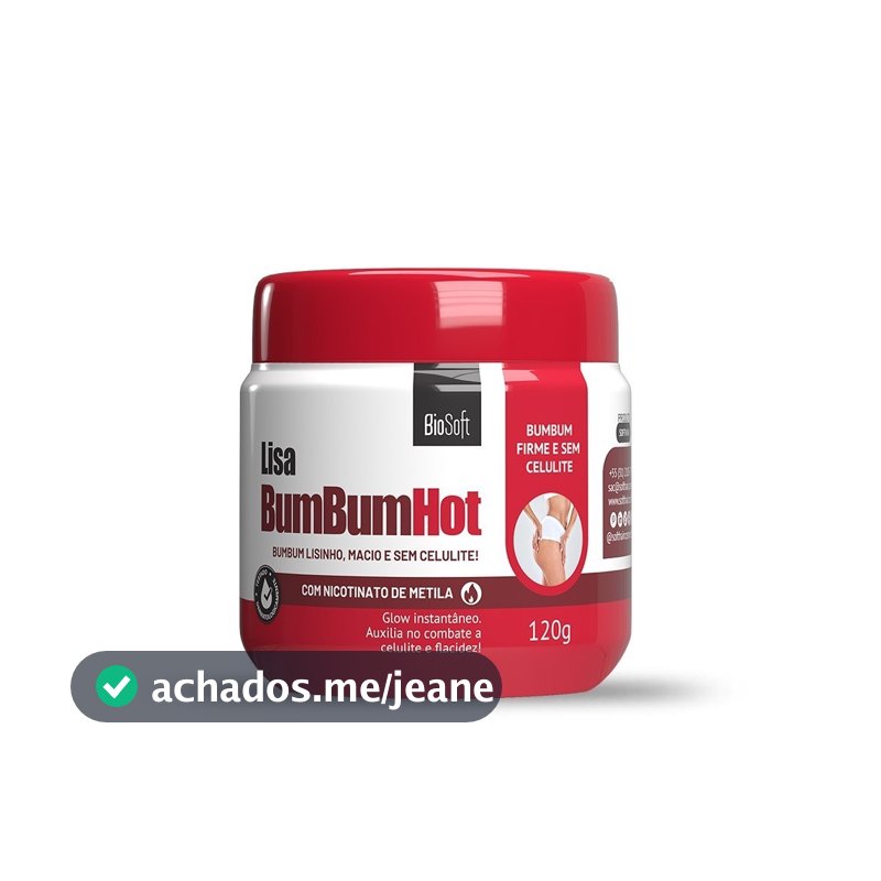Creme Lisa BumBumHot BioSoft 120g Termogênico Redutor Anticelulite E Flacidez