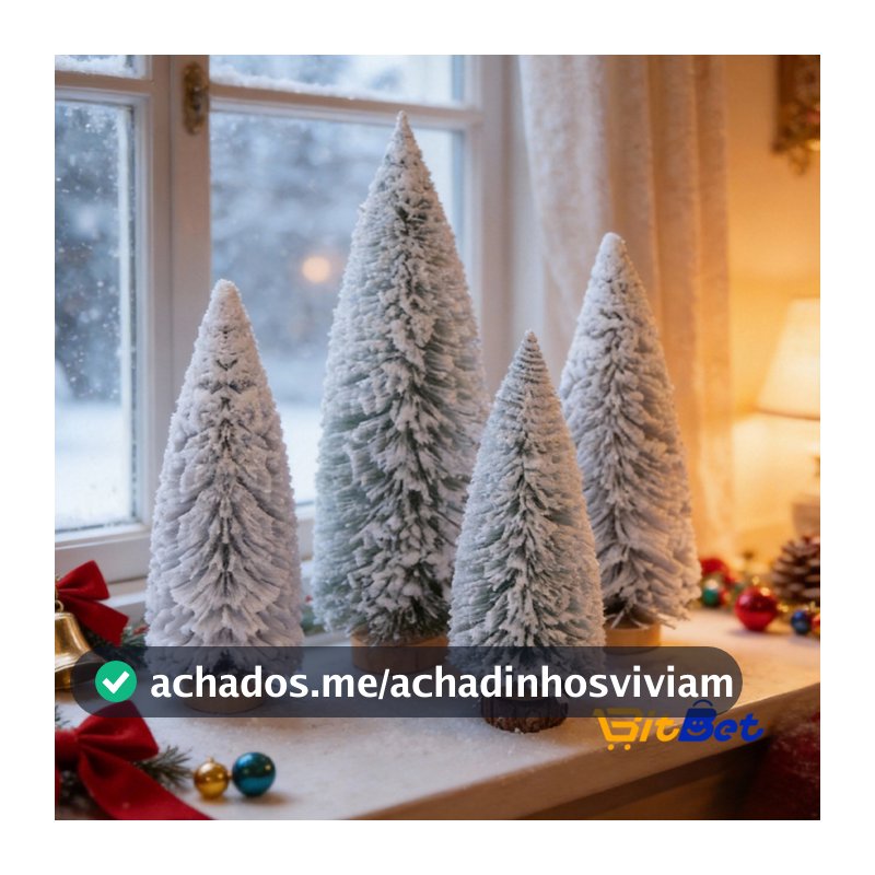 Mini Árvore de Natal Enfeite de Mesa com Neve Artificial para Decoração Natalina NATAL-1315