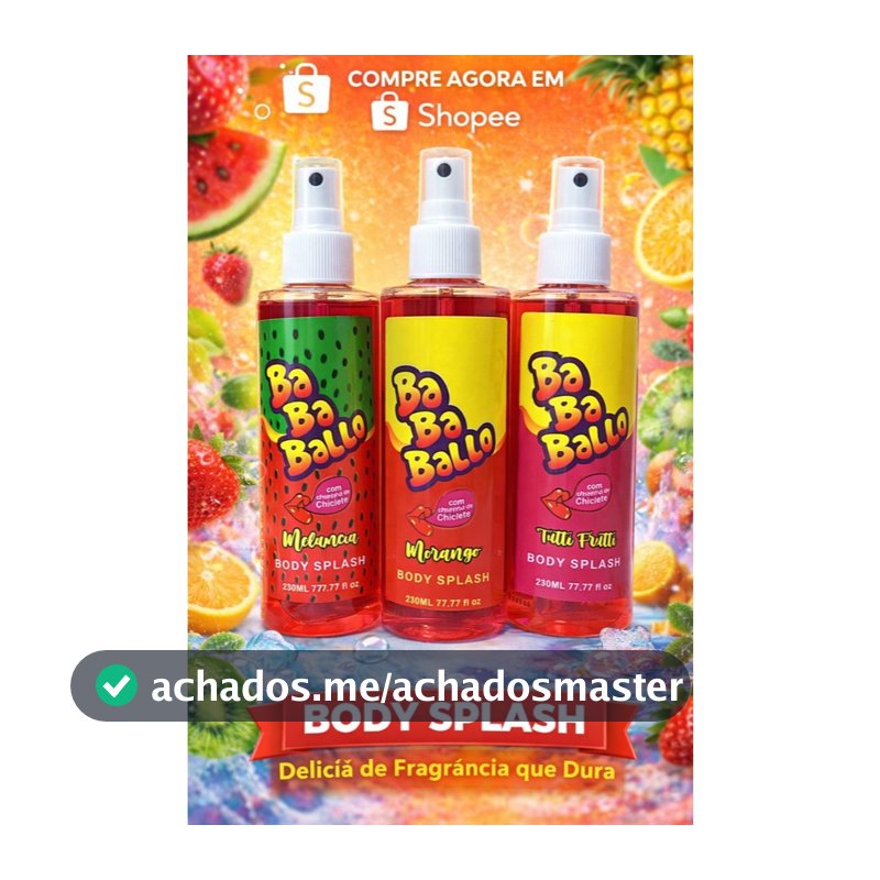 KIT com 3 unidades de Body Splash Corporal com Cheirinho de Chiclete 230ml