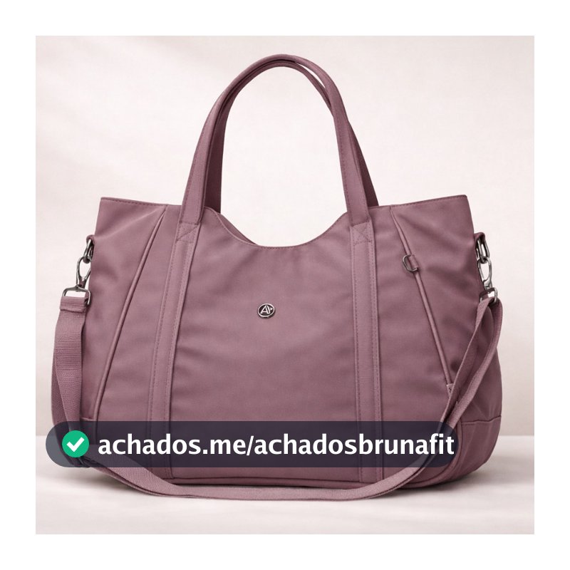 Bolsa Casual Feminina Tote Transversal de Ombro Grande Impermeável em Nylon p/ Academia Viagem Trabalho