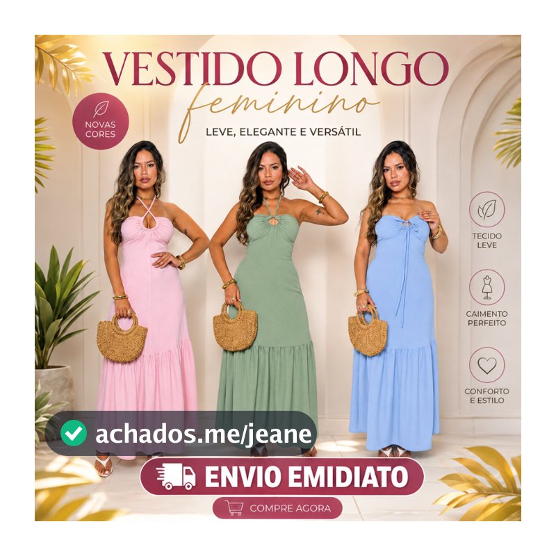 Vestido Longo Feminino Versátil 3 Maneiras de Usar Festa Praia Casual