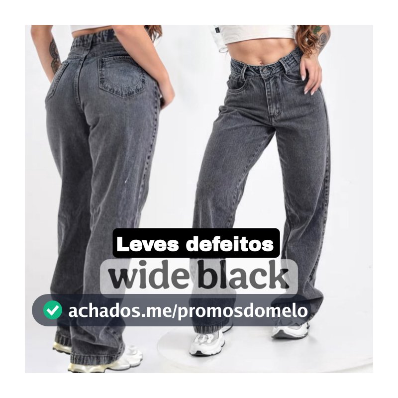 Calça Jeans Feminina Wide Leg LEVES DEFEITOS Alto Padrão Lançamento