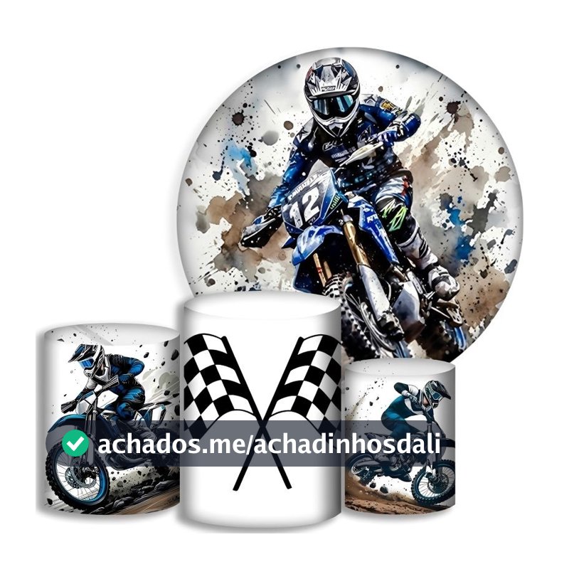 Capas Para Cilindros + Painel - Motocross - Kit Decoração Festa | Envio 24 Horas