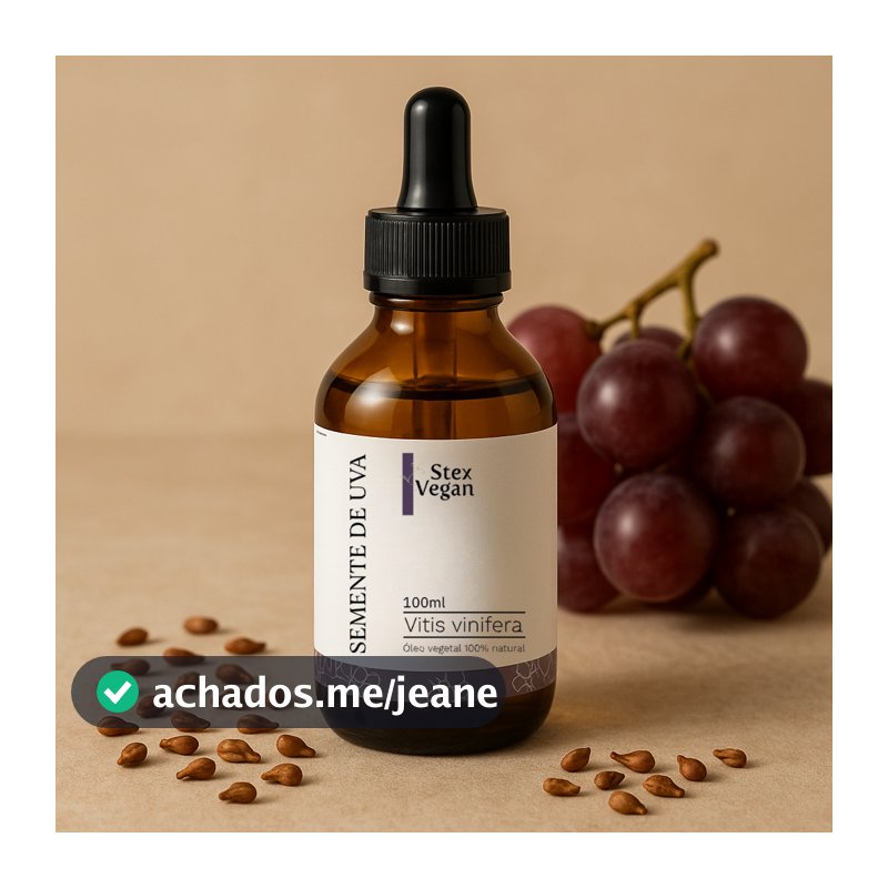 Óleo Vegetal de Semente de Uva Puro | Vegano, Prensado a Frio – Hidratação Facial, Corporal e Capilar