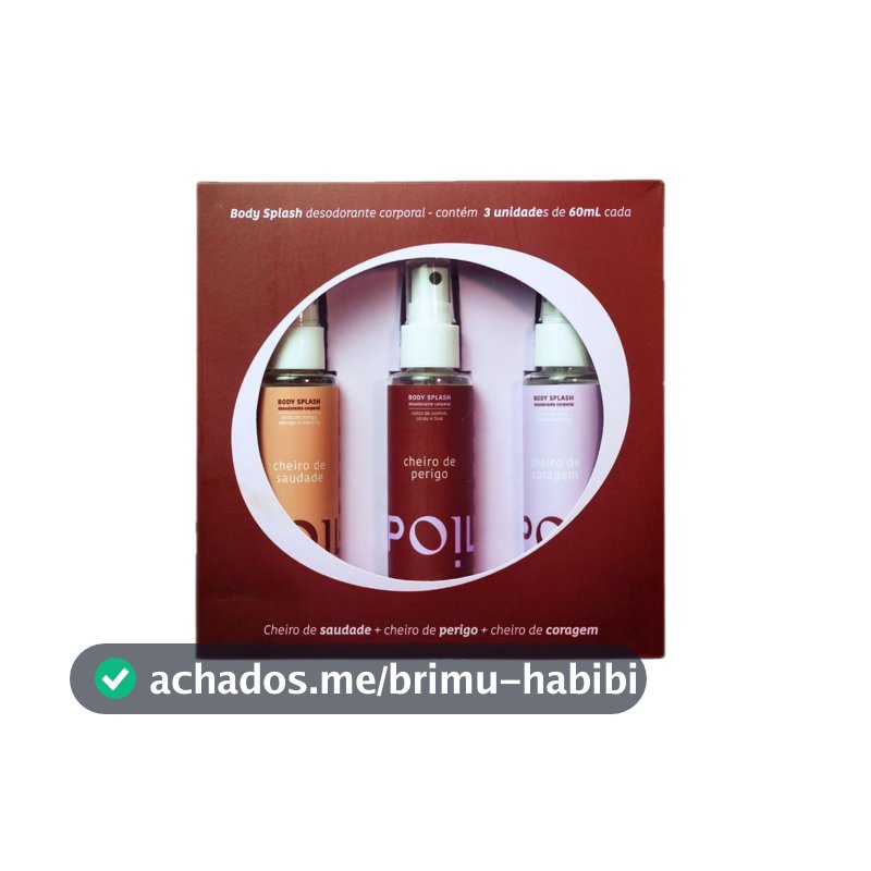 Kit 3 Mini Body Splashes Femininos Perfume Corporal Fragrâncias 60ml Spoiler