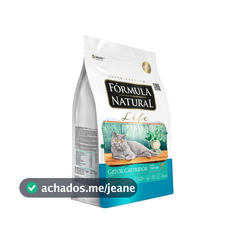 Ração Fórmula Natural Life Gatos Castrados Sabor Salmão 10,1kg Adimax