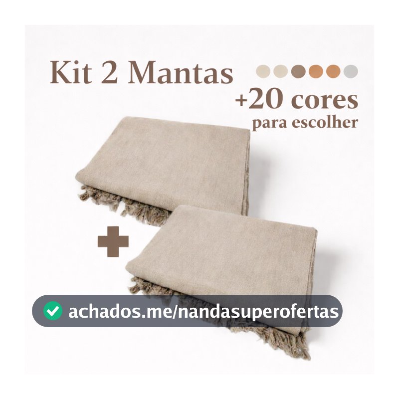 Kit 2 Mantas Decorativas Para Sofá/Cama 100% Algodão Gigante Luxuosa Decorativa Protetora Tamanho 210X120 Casa Nova