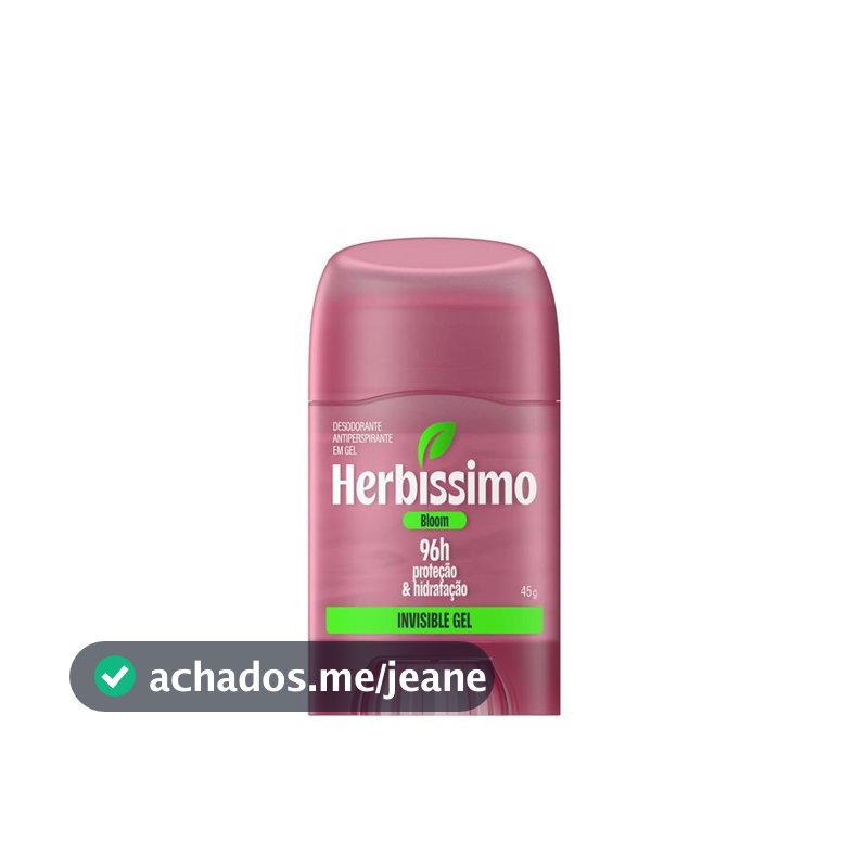 Desodorante Antitranspirante Herbíssimo Invisible Gel Bloom 45g