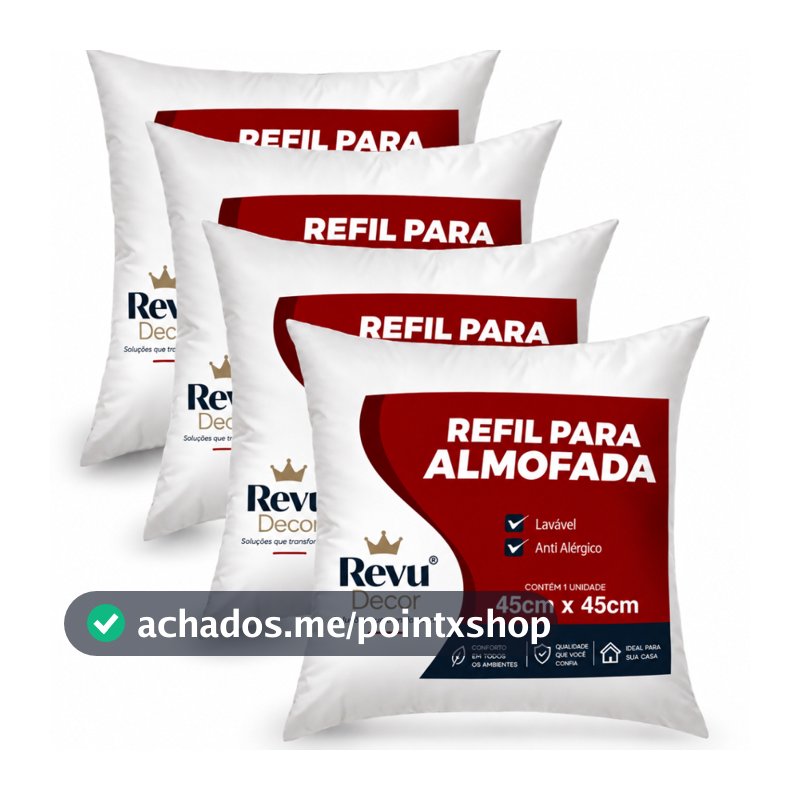 Kit 4 Almofadas 45x45cm Decorativas Macias e Confortáveis para Sofá Cama Sala