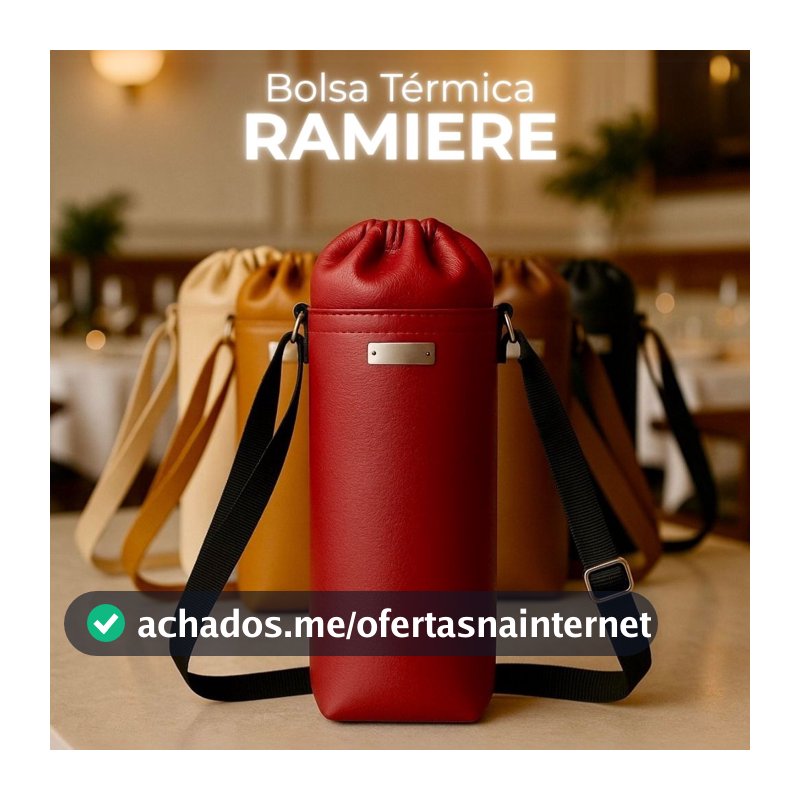 Bolsa Térmica de Luxo Artesanal RAMIERE - Couro Sintético Premium, Bolsa para Garrafa, Vinho Wine Bag